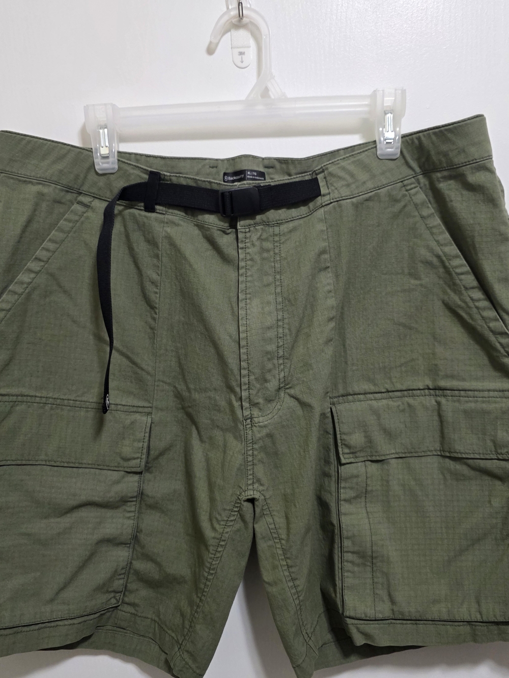Backcountry Mens Ripstop Cargo Shorts Olive Green XL Belted Hiking Outdoors